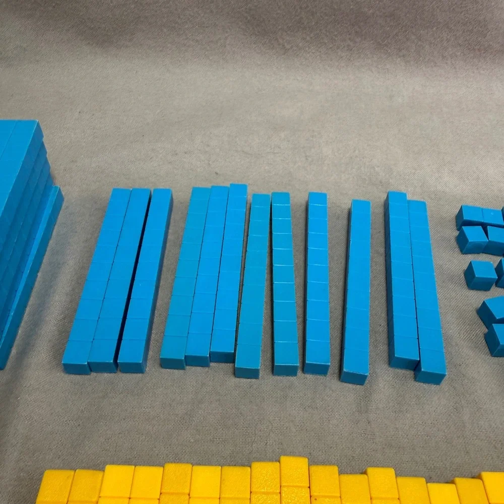 Base 10 Blocks Math Manipulatives Learning Set Cuisenaire Unit Cubes Rods Flats